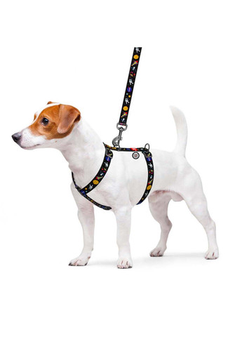 Шлея для собак анатомічна H-подібний Nylon NASA пластиковий фастекс М Ш 20 мм А 40-70 В 50-80 WAUDOG (292175053)