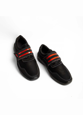 Черные летние кроссовки мужские летние ls-300 сетка чёрные на липучке Kindzer К-300