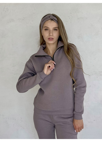 Жіночий костюм утеплений на флісі (кофта, штани) бежевий S-M No Brand 100001086 (365285172)