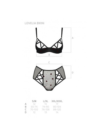 Чорний демісезонний еротичний комплект з малюнком lovelia bikini black cherrylove Passion