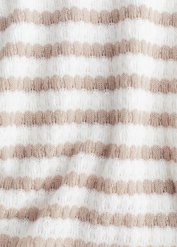 Бежевое кэжуал платье H&M в полоску