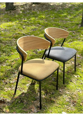 Стілець SITA чорний каркас / ясен / бежева тканина Intarsio (372178421)