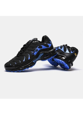 Черные летние кроссовки nike tn air max plus black university blue найк тн аир макс плюс No Brand