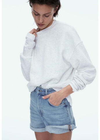 Женские ультравысокие джинсовые шорты Mom (56979) W34 Голубые H&M (291903280)