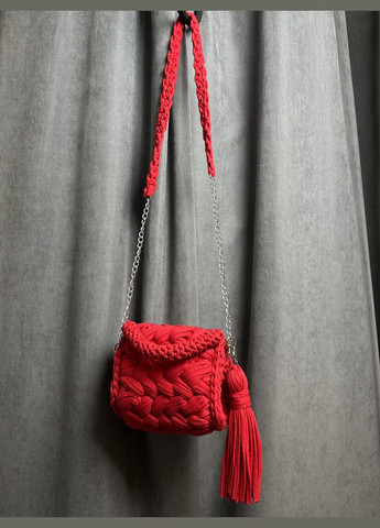 Сумка жіноча в'язана дизайнерська handmade червона MK2024-1 Modna KAZKA (276650354)
