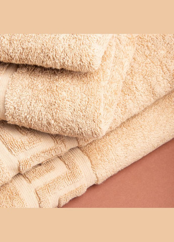 Рушник махровий банний Версаче бавовна 70х140 см 500 г/м2 беж IDEIA бежевий