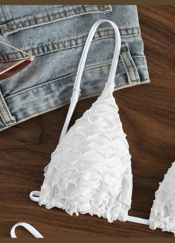 Білий літній купальник (ліф та трусики) роздільний SHEIN