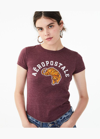 Бордовая летняя бордовая футболка - женская футболка a0181w Aeropostale