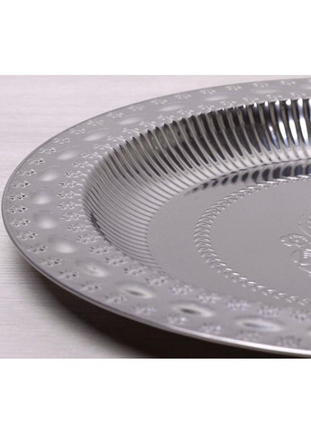 Піднос з нержавіючої сталі 45 см з квітковим декором для кухні та сервірування сталевий піднос Kamille (368989199)