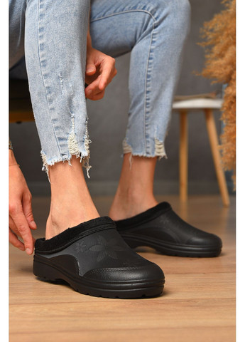 Калоші жіночі без задника утеплені чорного кольору Let's Shop (352690201)