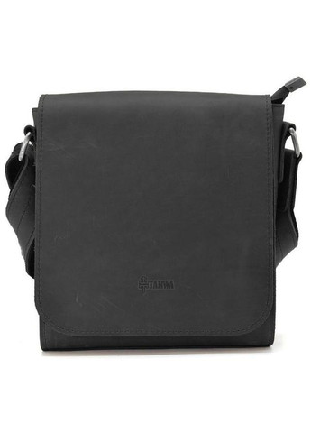 Сумка мессенджер через плечо мужская из натуральной кожи средняя для документов формата А5 или для планшета Черный 35770 TARWA (337466404)