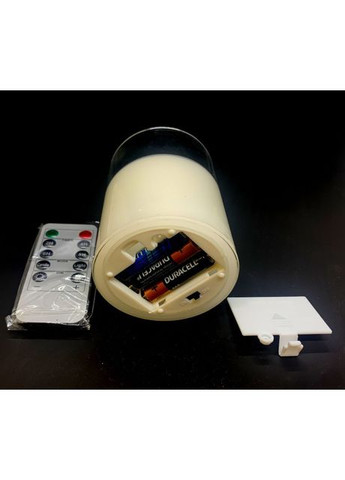 Свічка з Led підсвічуванням з полум'ям, що рухається, і пультом управління (7,5х7,5х15 см) No Brand (316717692)