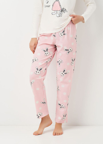 Белая всесезон пижама лонгслив + брюки Sexen