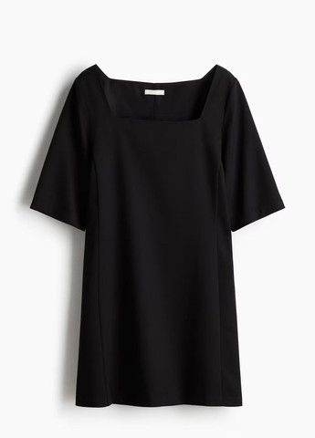 Черное деловое платье H&M однотонное
