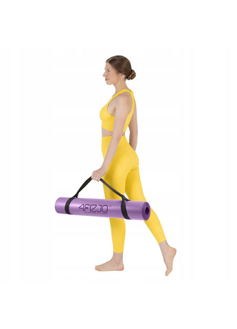 Коврик (мат) спортивный PU 183 x 68 x 0.4 см для йоги и фитнеса Violet (P-5907739319548) 4FIZJO (301733227)