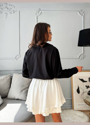 Черная классическая, повседневный рубашка Украина с длинным рукавом