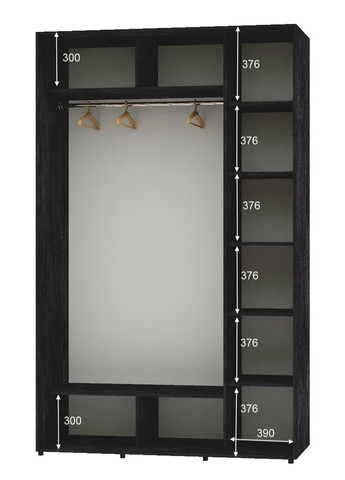 Шафа-купе дводверна 160*60*230 Бетон темний 2 двері ДСП Алекса (360442921)