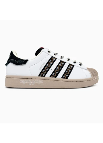 Белые летние кроссовки adidas superstar ii fringe white/beige/black адидас суперстар No Brand