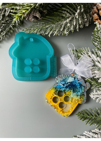 Молд украинская избушка форма для новогодних игрушек на елку силиконовая форма для эпоксидной смолы No Brand (370566660)