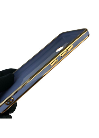 Чохол для C21Y глянцевий із захистом камери із золотою окантовкою на реалмі с21у синій gs1 Realme (366232801)