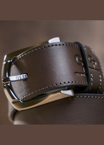 Ремень мужской 11158 джинсовый Коричневый Grande Pelle (337353305)