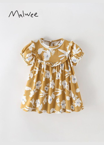 Бежевое детское летнее платье для девочки арт 10212 бежевый Malwee (323456876)