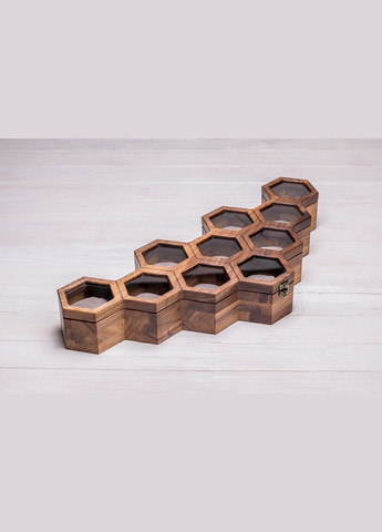 Сотова скринька для 10-ти годинників з логотипом на подарунок EcoWalnut (295548199)