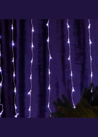 Гирлянда Водопад 3х2 м 210 LED (480 L) лампочек светодиодная прозрачный провод 10 нитей 8 режимов Белый 1733047W Garlando (353502134)