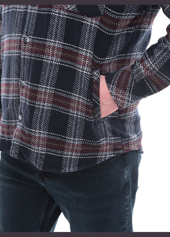 Темно-синяя повседневный рубашка в клетку Jean Piere