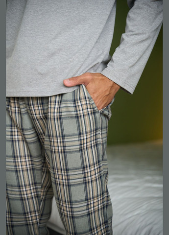 Серые домашние демисезонные прямые брюки Handy Wear