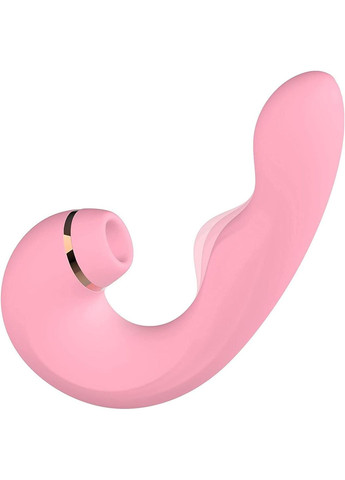 Подвійний вібратор зі стимуляцією клітора жіночий вакуумний для точки G на акумуляторі рожевий No Brand (346493024)