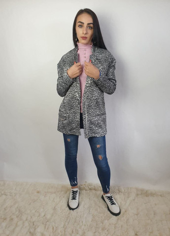 Серый женский жакет 15s2lo16 серый Eleven Paris с орнаментом - демисезонный