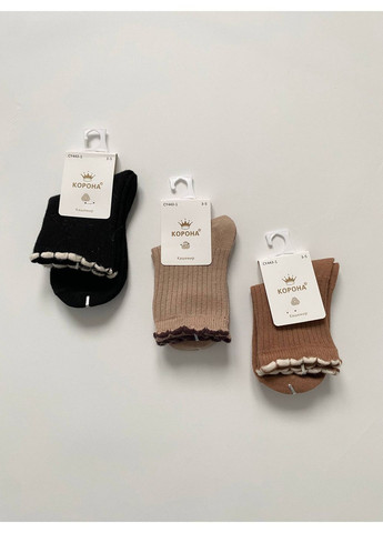 Коричневые носки для девочки 3шт Корона (368775024)