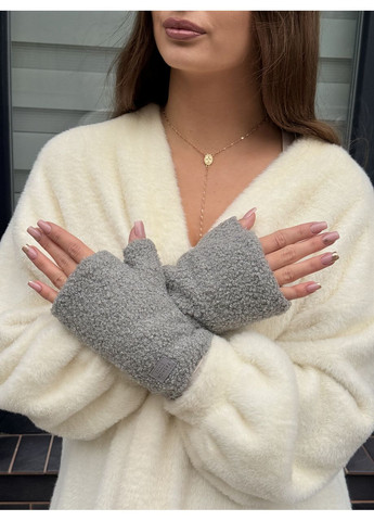 Жіночі рукавиці-митенки Teddy, рукавички без пальців сірі No Brand (365811817)
