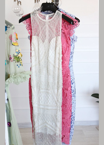 Білий сукня міді з бахромою і перлової обробкою design Asos