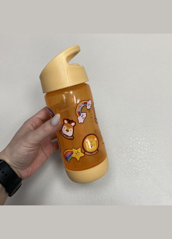 Бутылка-поилка детская с трубочкой 350 мл пластиковая WW02674 оранжевая Stenson (317203885)