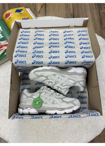 Білі літні кросівки asics gel-nyc grey white асікс гель нюк No Brand