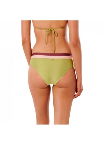 Зеленые женские плавки tallows high waist cheeky pant gsikx9-60 с логотипом Rip Curl