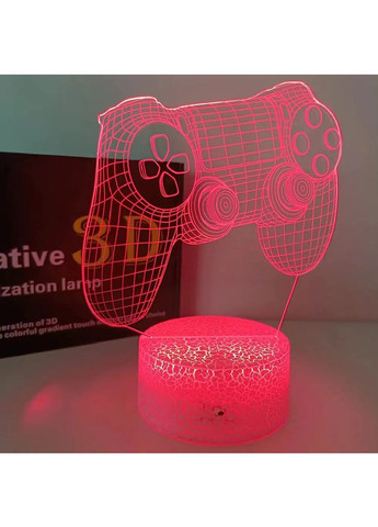 Настільний 3D LED нічник з пультом регулюванням режимів підсвічування роботою від USB 16 кольорів світіння (480822-Prob) Геймпад Unbranded (344464796)