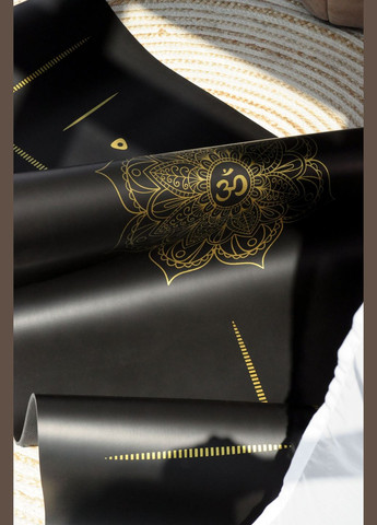 Коврик для йоги - "Asana" Черный, серии Comfort, PU + ремень-переноска LIT[h]A (331158730)