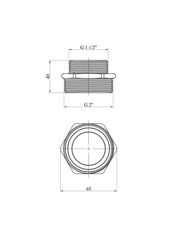 Ніпель перехідний посилений 2"х1 1/2" ЗЗ нікельований НК0520-Вн Lexline (332977275)