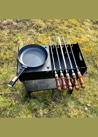 Мангал розбірний високий преміум 8, 10, 12 шампурів Boro (364488124)