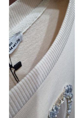 Бежевый свитшот женский Mint однотонный стразы, камни (360899493)