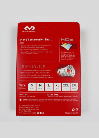 Компрессионные шорты Compression Short(8100(White)) McDavid (297524766)