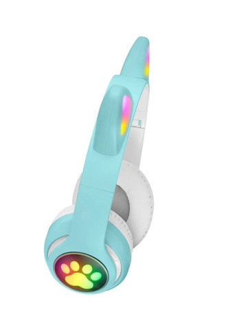 Бездротові навушники з вушками, STN-28, Блакитні / Bluetooth навушники / Дитячі навушники з підсвічуванням No Brand (357226546)