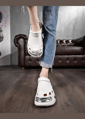 Женские кроксы на платформе meetal white No Brand белые лето (346052545)