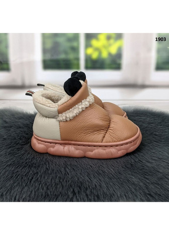 Тапочки чуні дитячі еко-шкіра з хутряною підкладкою на пінковій підошві Lion (370303134)