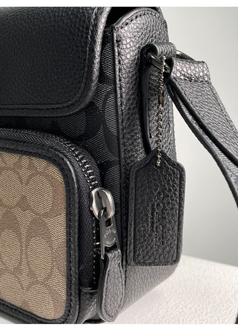 Сумка чоловіча Sullivan Flap Crossbody In Signature Canvas Beige/Black No Brand (355342320)