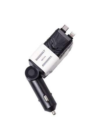 Автомобильное зарядное устройство MECHA с выдвижными кабелями и портами USB/Type-C Белый HP-A1W Shenzhen (368767441)