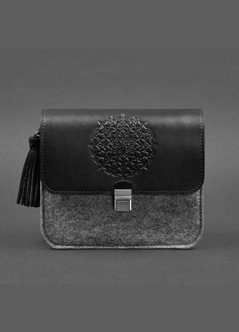 Фетрова сумка жіноча через плече бохо Лілу зі шкіряними чорними вставками BlankNote (302007968)